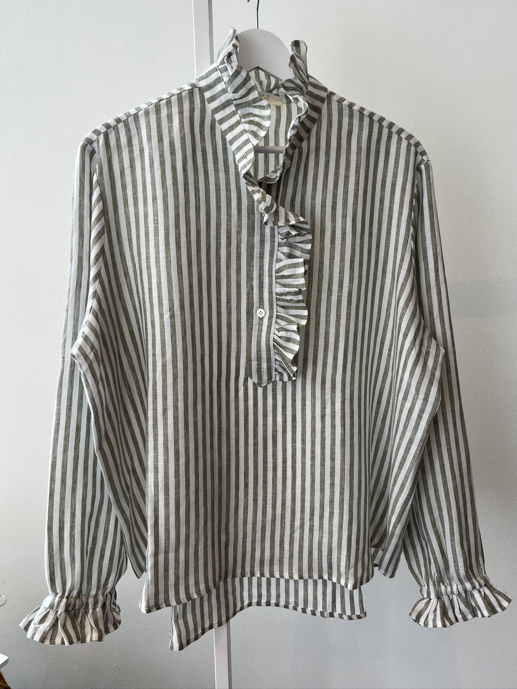 Arabella shirt - Stripes White/Olive green