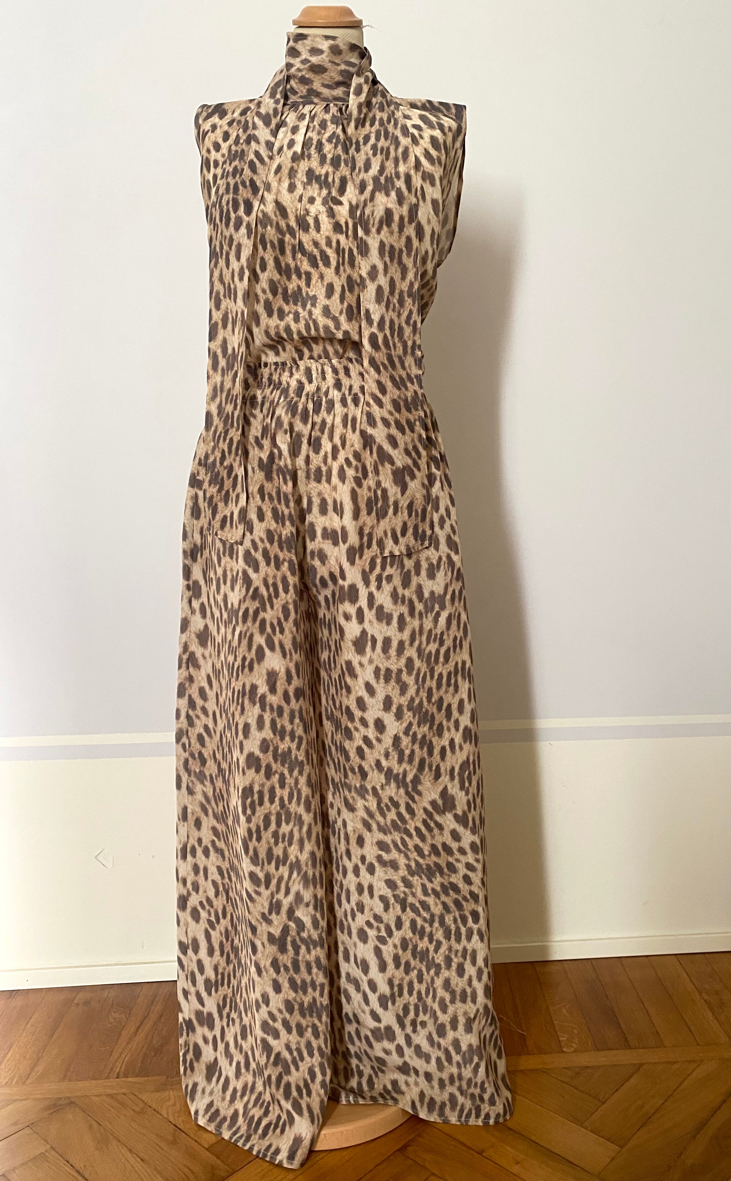 Palazzo silk trousers - Animalier print