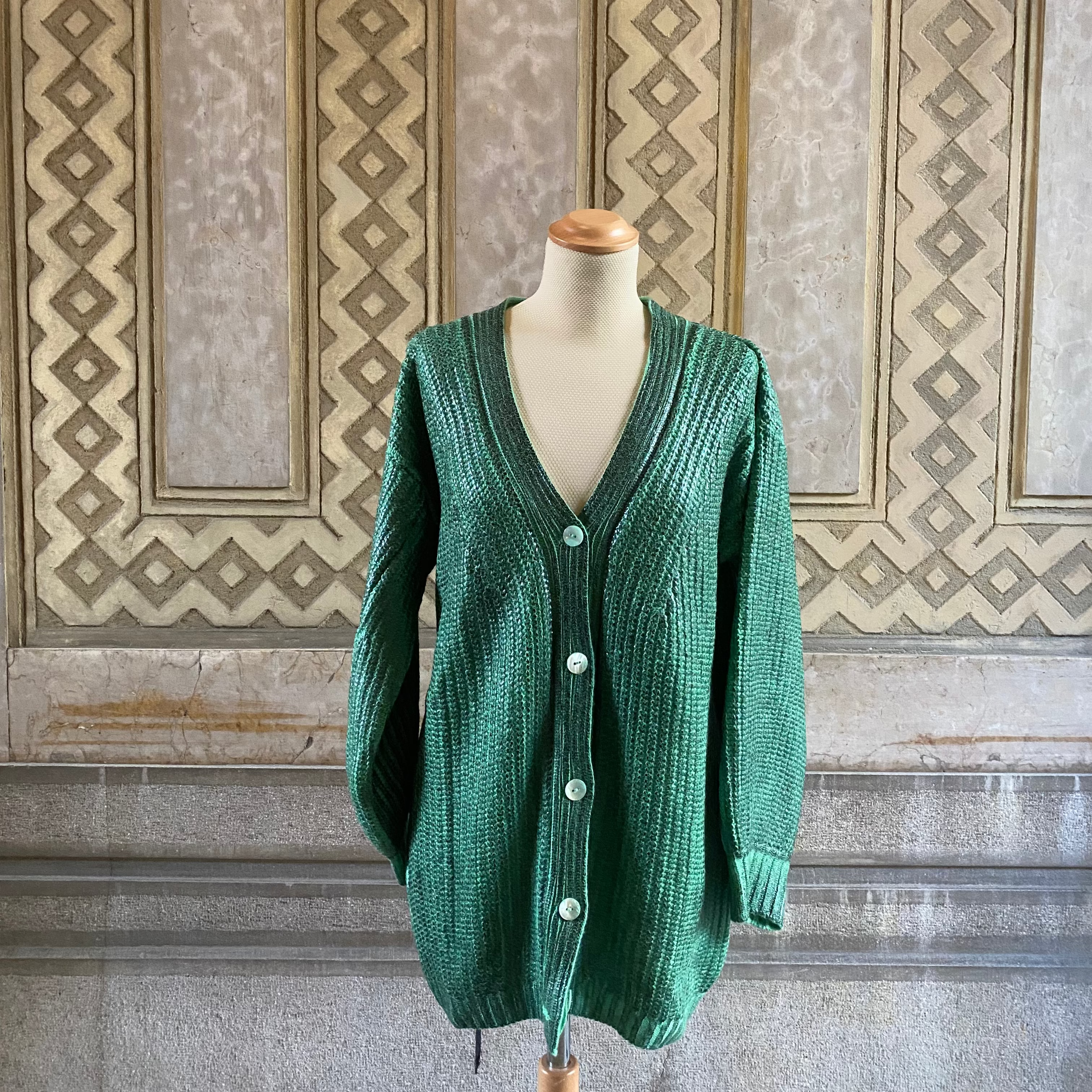 Cardigan balloon sleeves - metallic coated