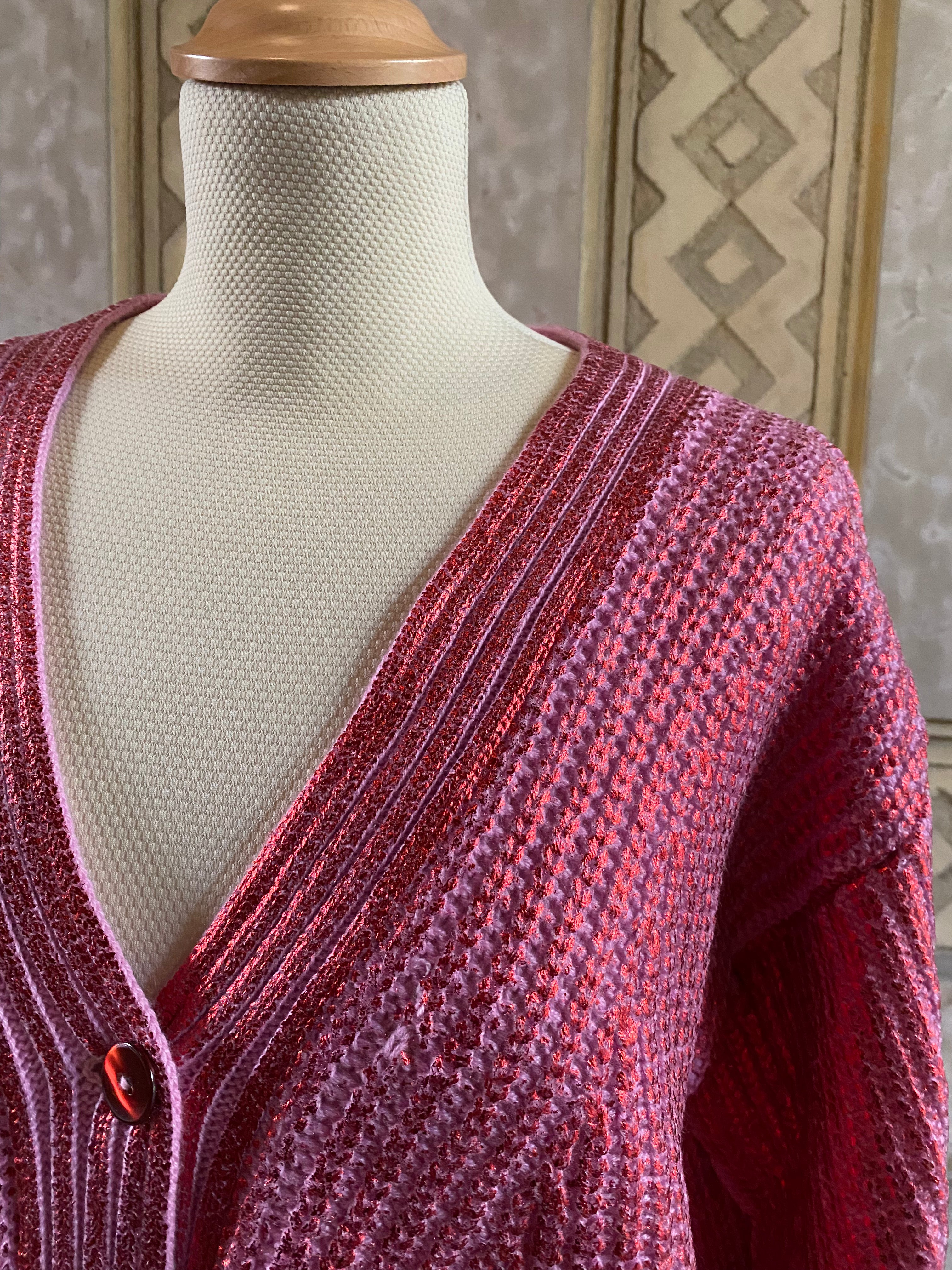 Cardigan balloon sleeves - metallic coated