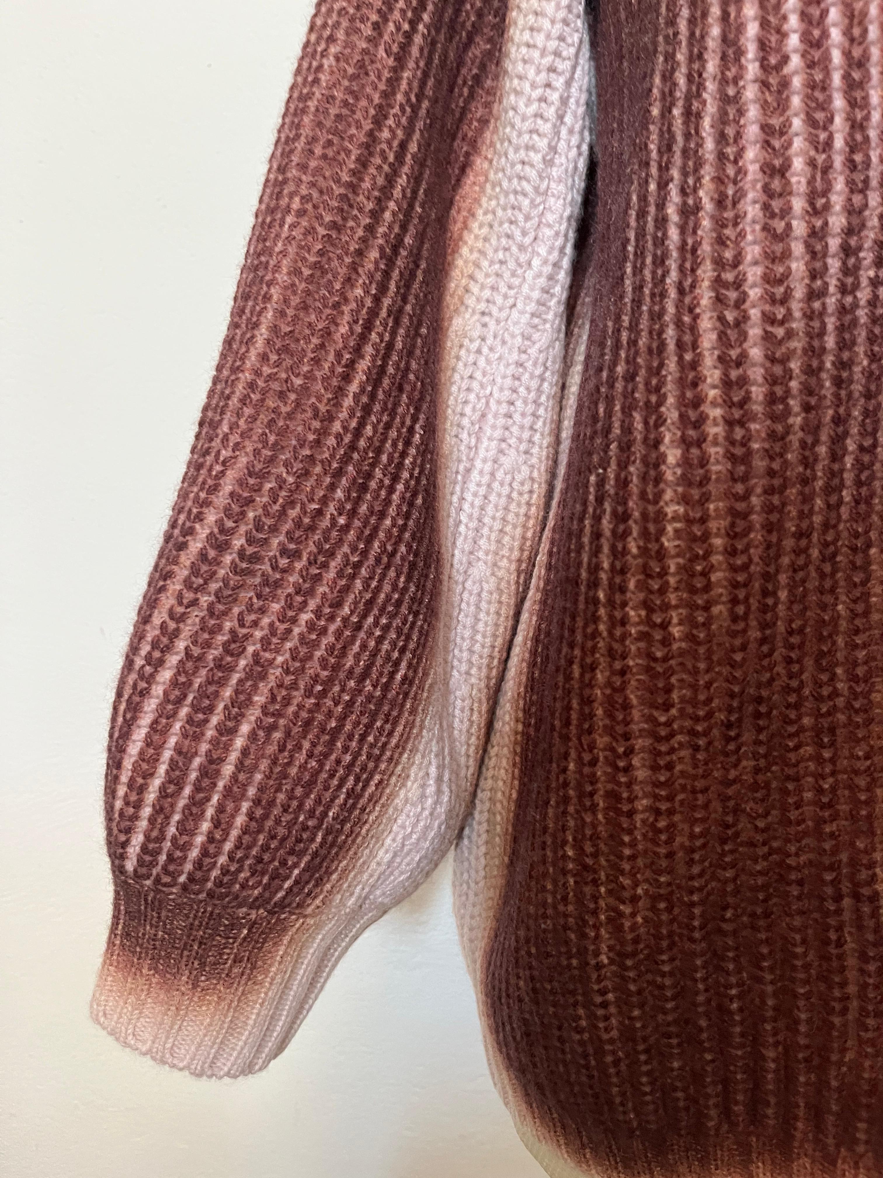 Cardigan Ballon Sleeves - baby pink/aubergine