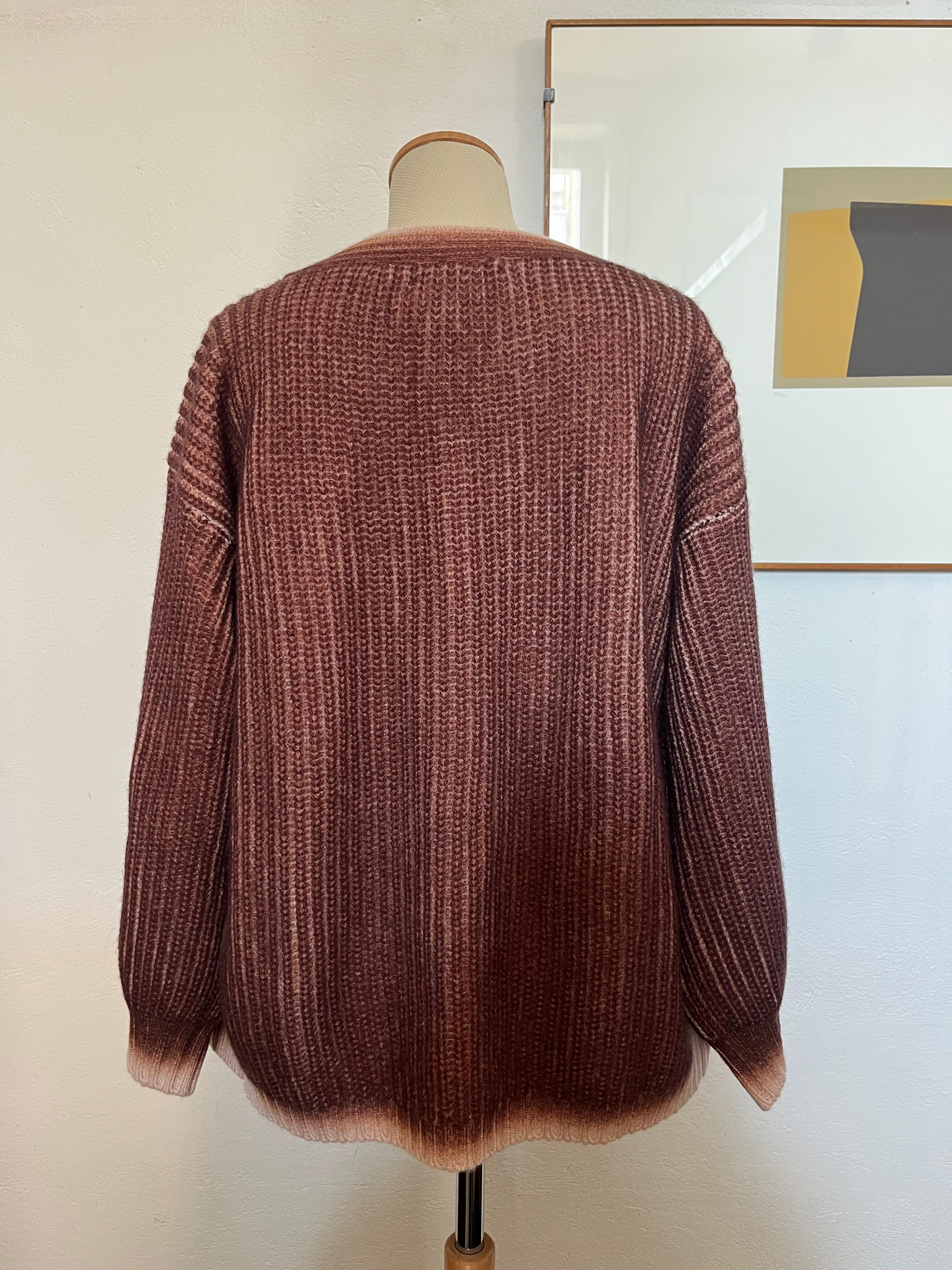 Cardigan Ballon Sleeves - baby pink/aubergine