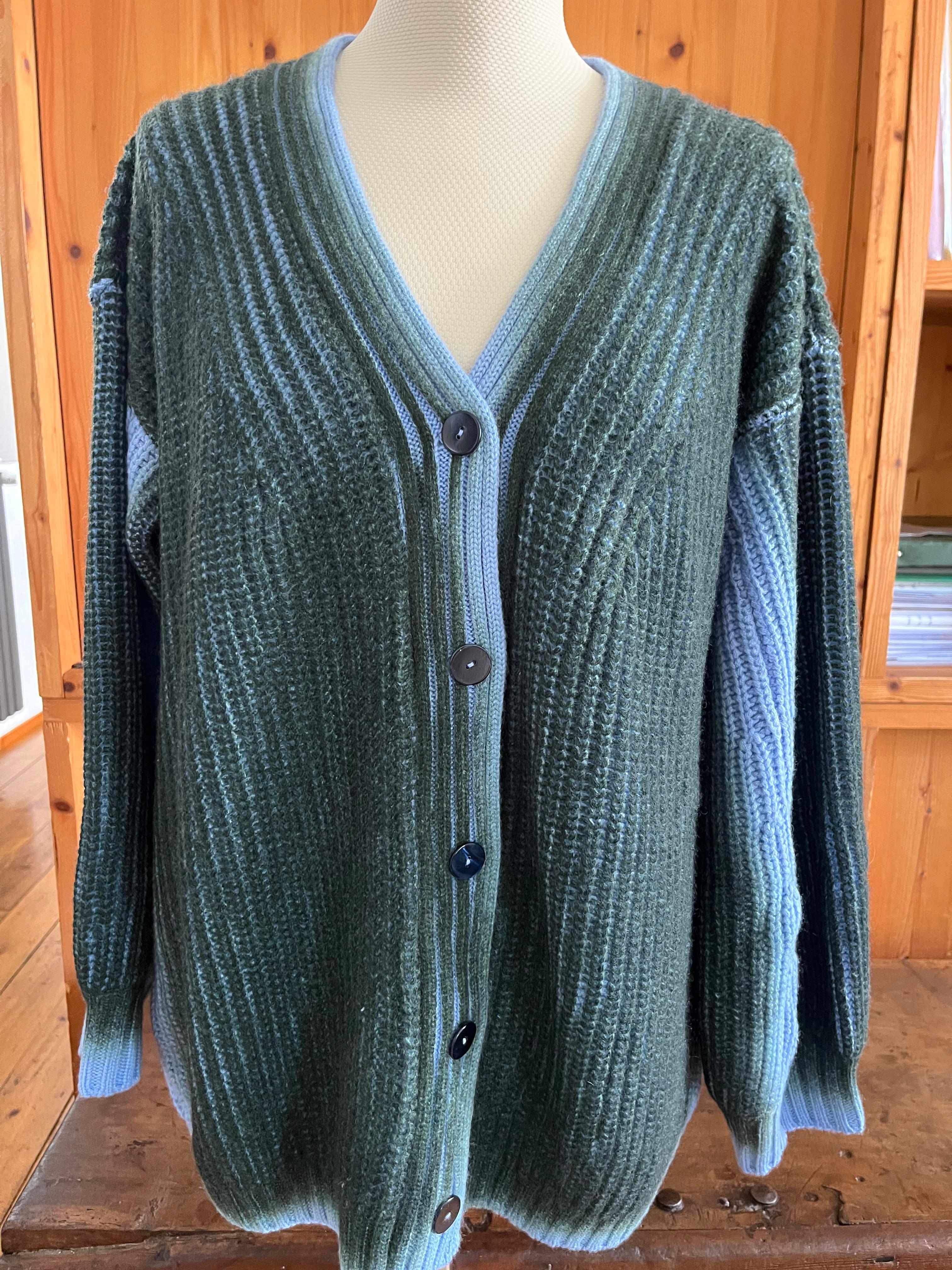 Cardigan Ballon Sleeves - light blue/green