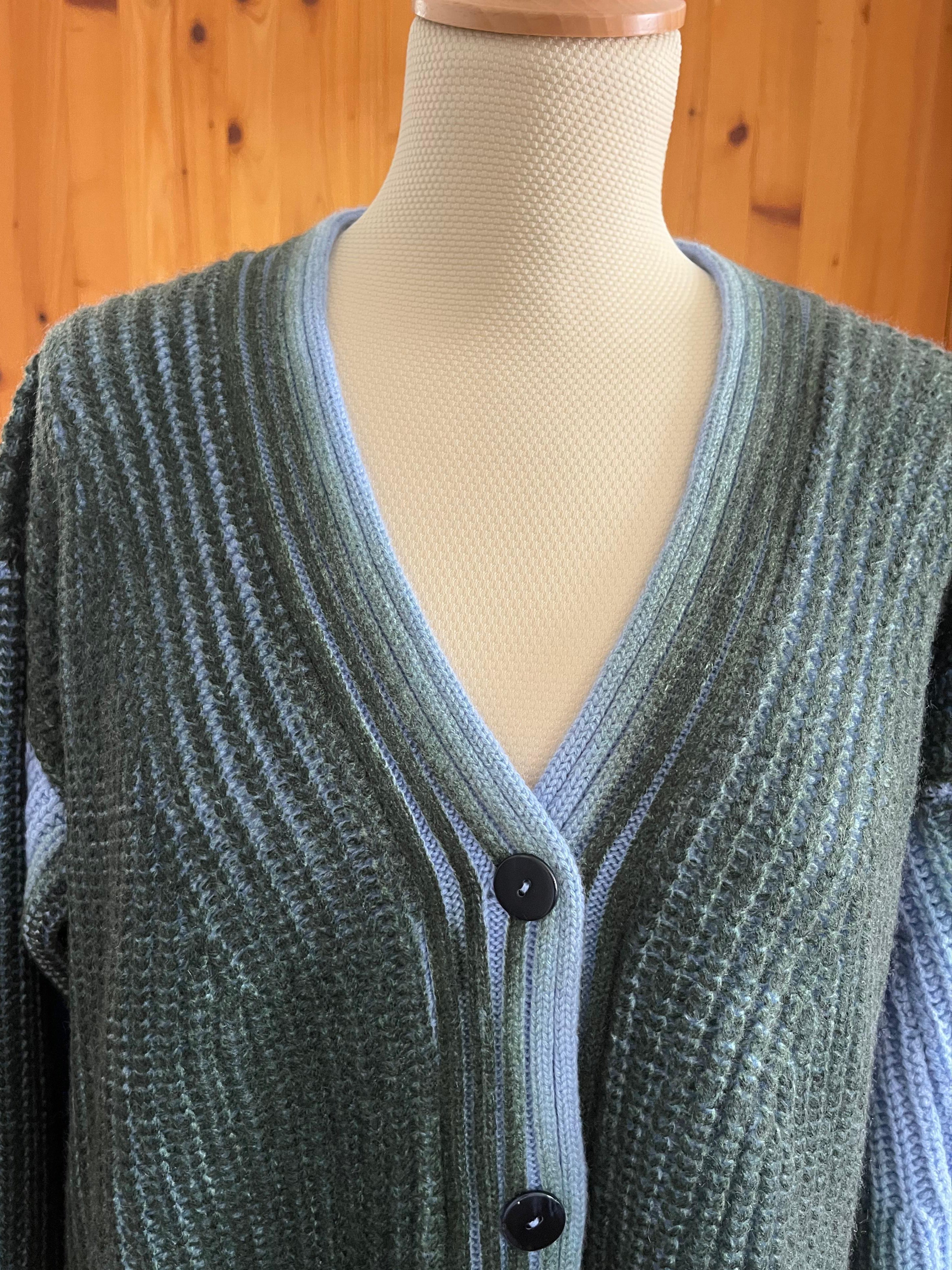 Cardigan Ballon Sleeves - light blue/green