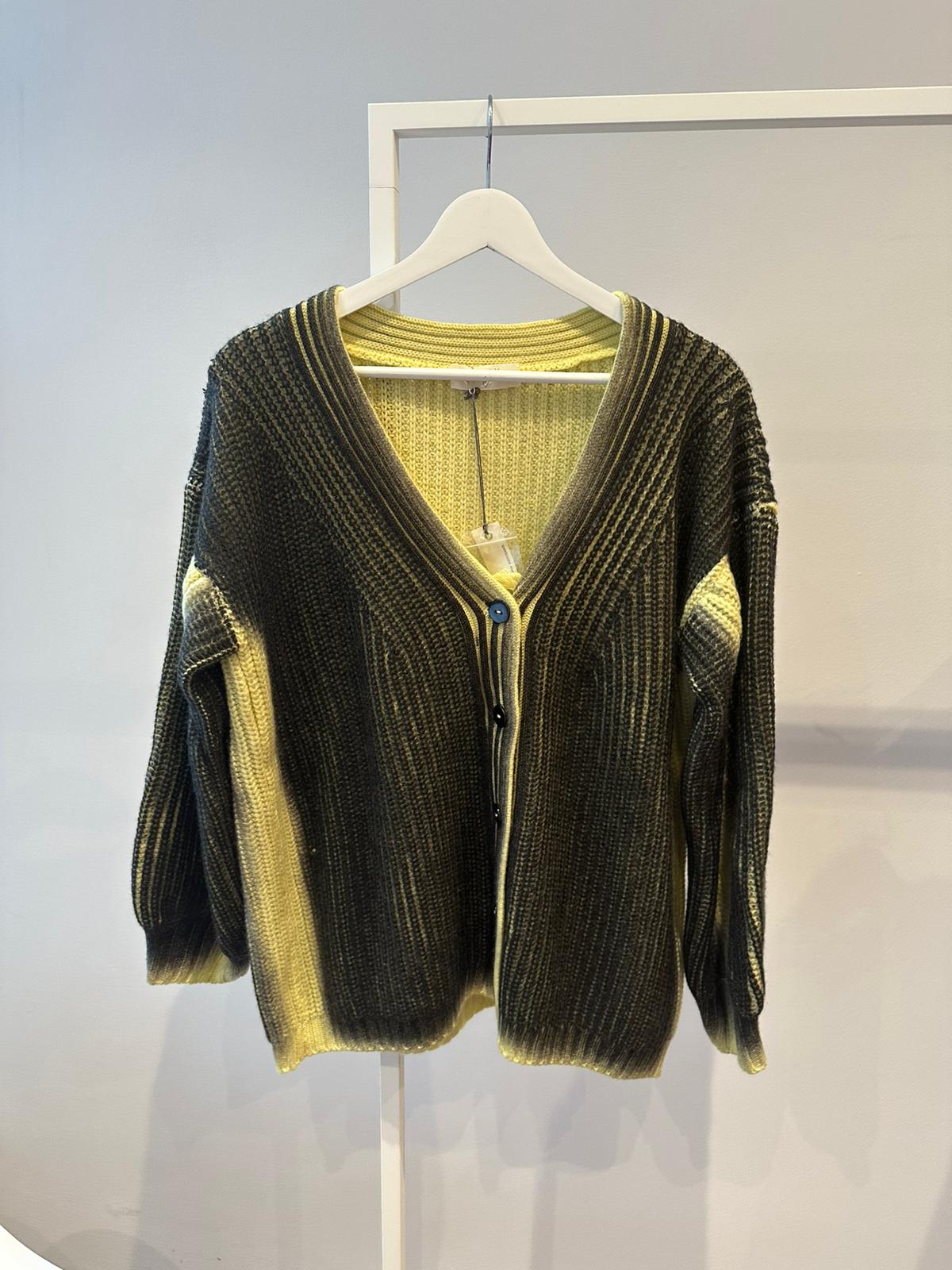 Cardigan Ballon Sleeves - yellow/seppia