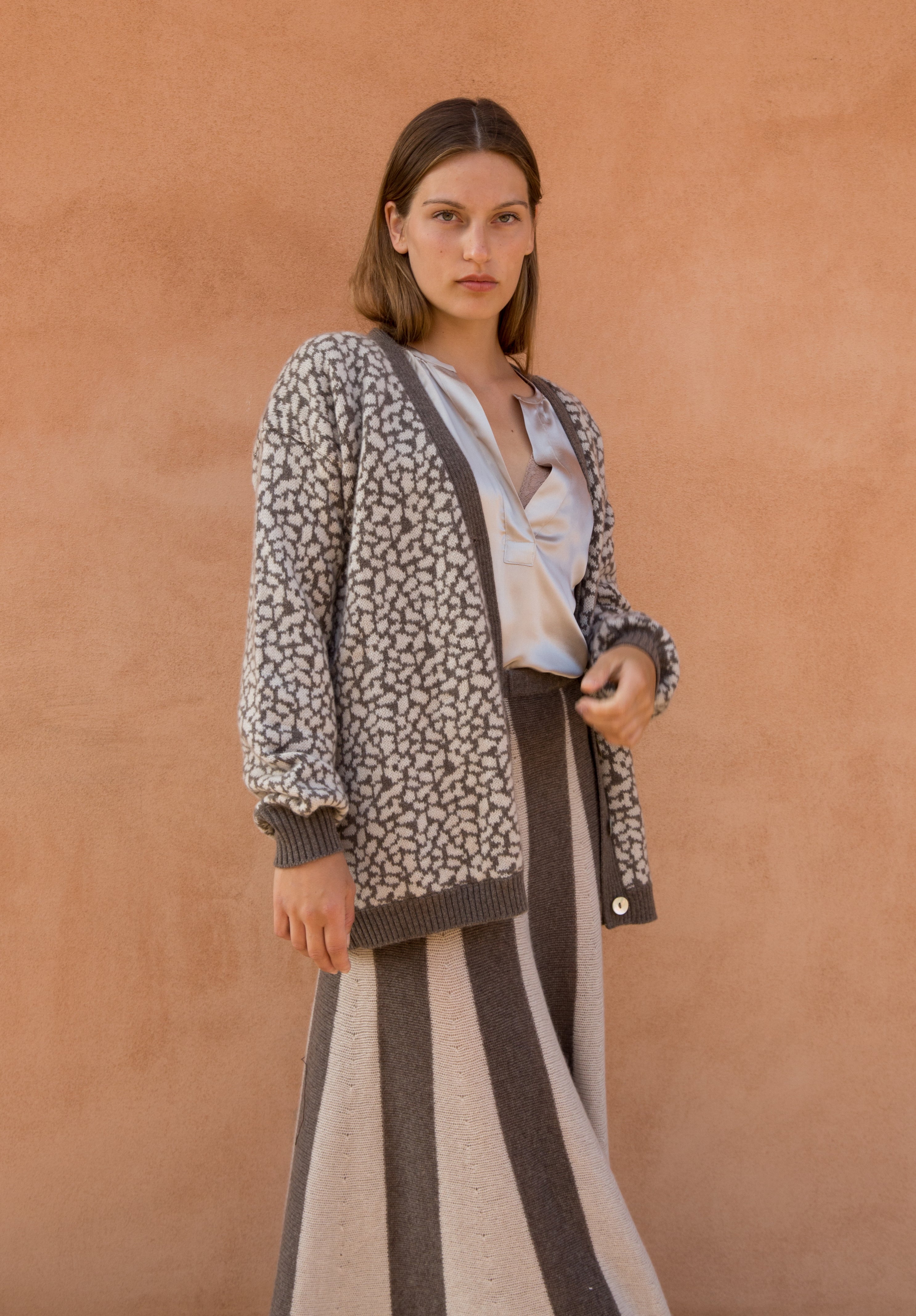 Cardigan Balloon Sleeves Animalier