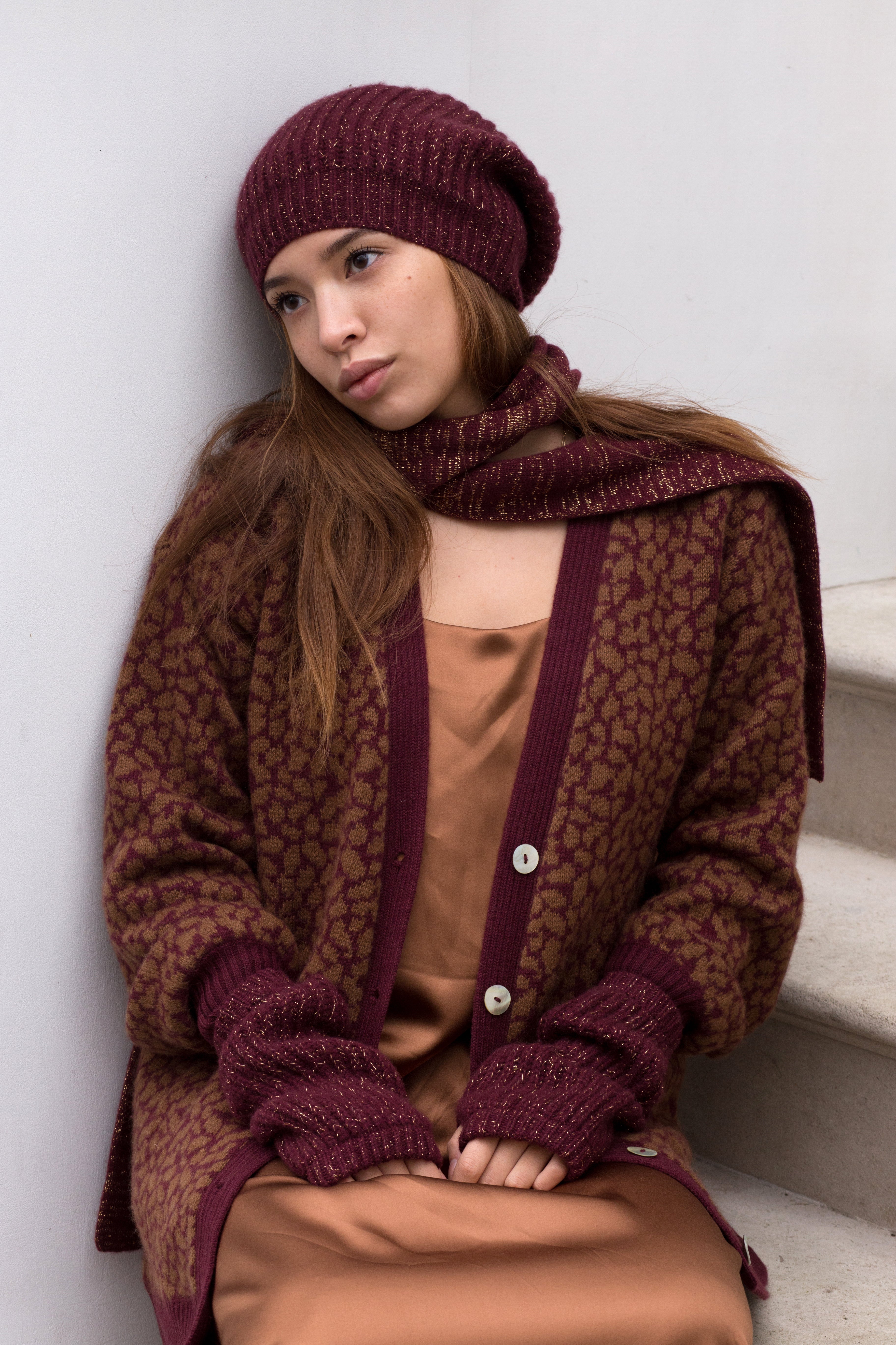 Cardigan Balloon Sleeves Animalier